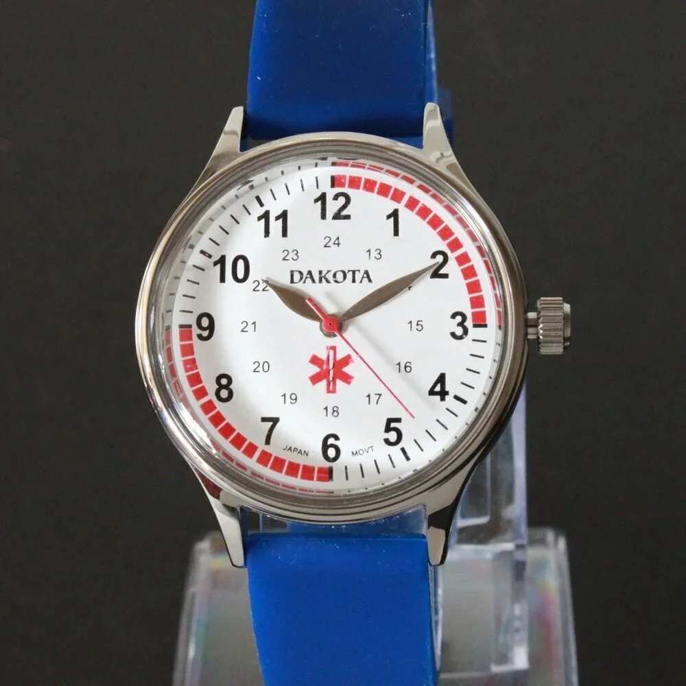 Dakota RN Quartz Nurse Watch Blue Rubber Strap Japanese Movement 35mm
